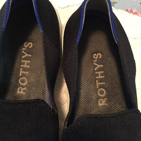 Rothy's Womens Size 7.5 Black Slip on Comfort Shoe Washable - Picture 2 of 12